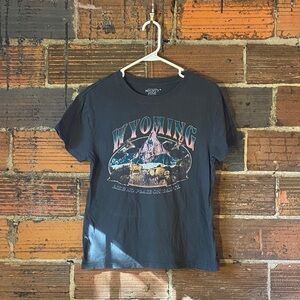 Mighty Fine Black Graphic Tee - Wyoming
